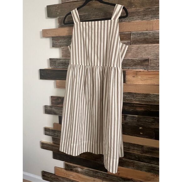 Everlane Striped Midi Dress in White and Tan - Picture 4 of 12